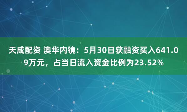 天成配资 澳华内镜：5月30日获融资买入641.09万元，占当日流入资金比例为23.52%