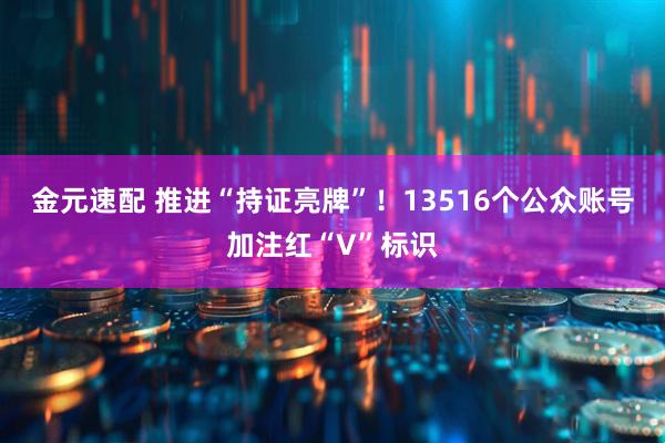 金元速配 推进“持证亮牌”！13516个公众账号加注红“V”标识